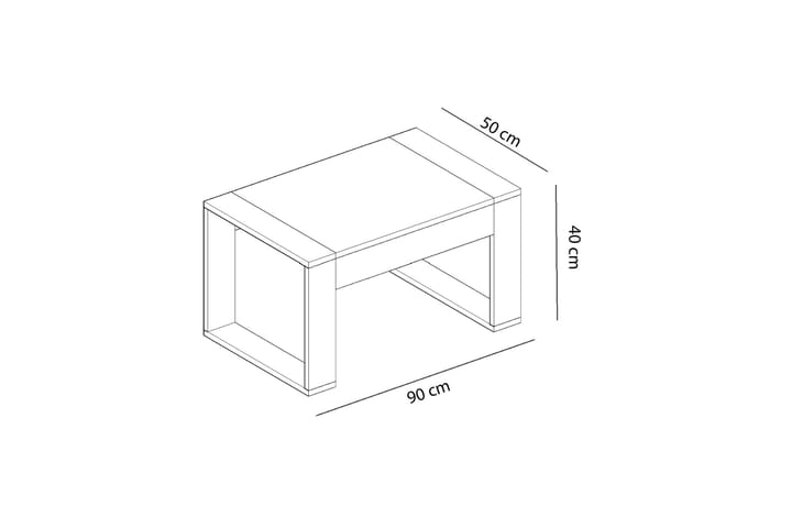 Sohvapöytä Kahleya 90 cm - Pähkinänruskea/Valkoinen - Sohvapöytä
