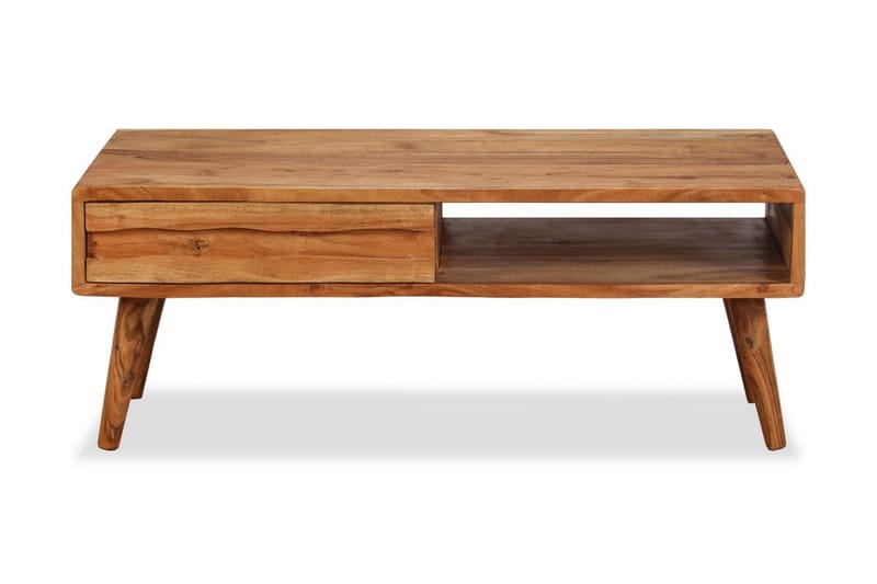 Sohvapöytä kaiverretulla vetolaatikolla puu 100x50x40 cm - Ruskea - Huonekalut - Pöytä & ruokailuryhmä - Sohvapöytä
