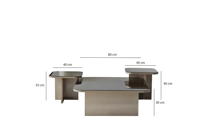 Sohvapöytä Kambalda 80 cm - Beige - Huonekalut - Pöytä & ruokailuryhmä - Sohvapöytä