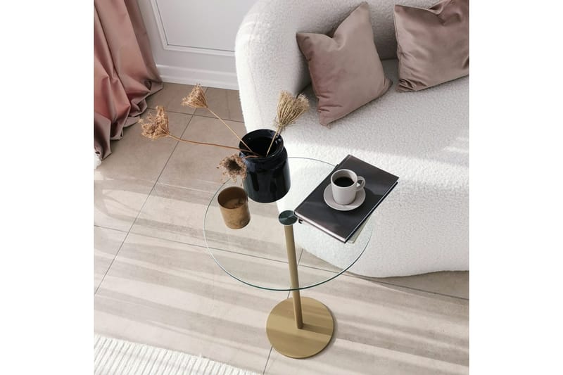 Sohvapöytä Kesnacken 40x50x40 cm Pyöreä - Kulta - Huonekalut - Pöytä & ruokailuryhmä - Sohvapöytä