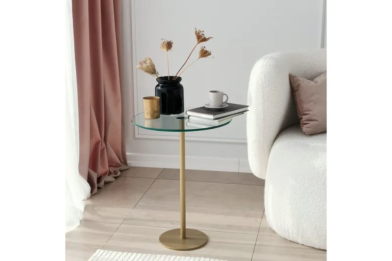 Sohvapöytä Kesnacken 40x50x40 cm Pyöreä - Kulta - Huonekalut - Pöytä & ruokailuryhmä - Sohvapöytä