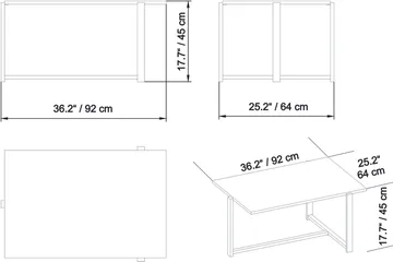 Sohvapöytä Kesnacken 92 cm - Ruskea - Huonekalut - Pöytä & ruokailuryhmä - Sohvapöytä
