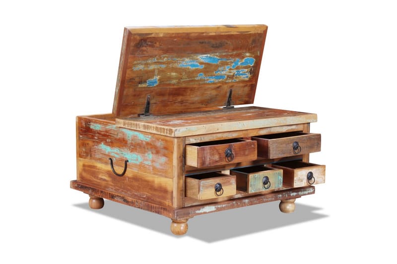 Sohvapöytä Kierrätetty puu 70x70x38 cm - Ruskea - Huonekalut - Pöytä & ruokailuryhmä - Sohvapöytä