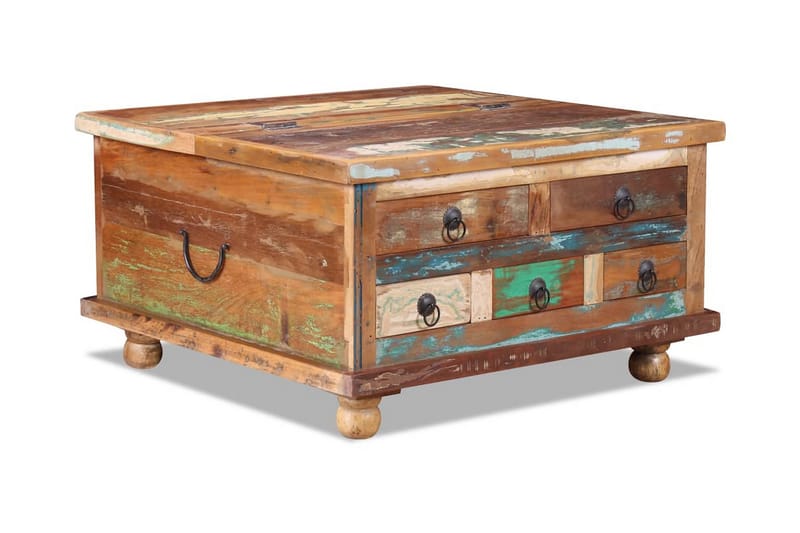 Sohvapöytä Kierrätetty puu 70x70x38 cm - Ruskea - Huonekalut - Pöytä & ruokailuryhmä - Sohvapöytä