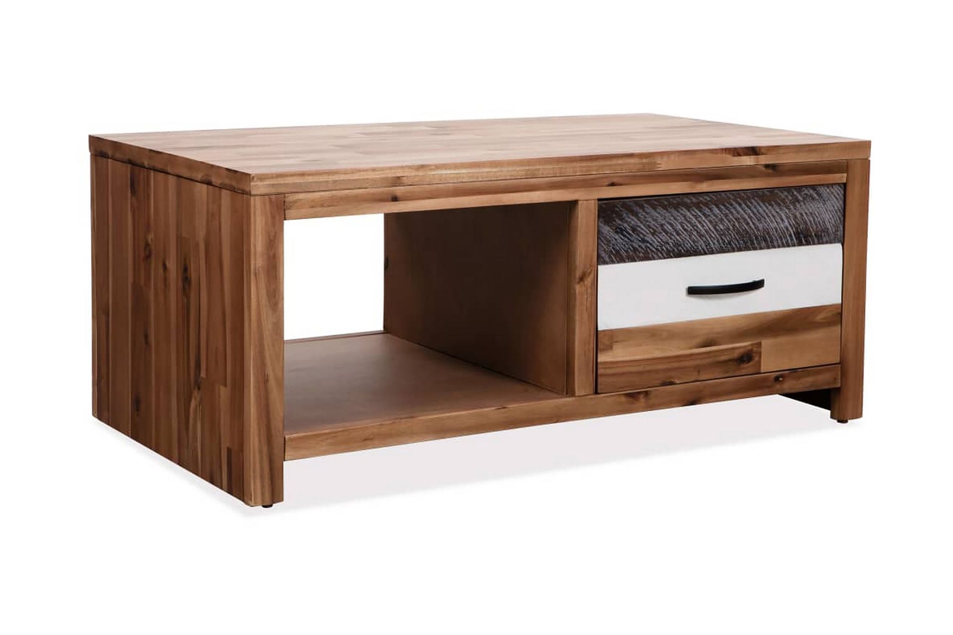 Sohvapöytä kiinteä akaasiapuu 90x50x37,5 cm - Ruskea - Huonekalut - Pöytä & ruokailuryhmä - Sohvapöytä