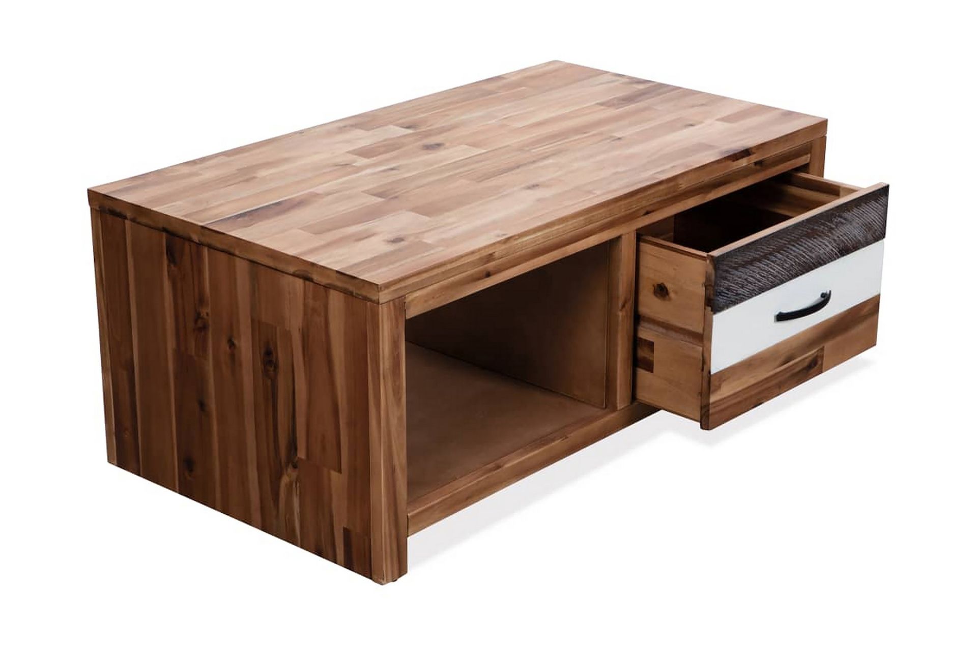 Sohvapöytä kiinteä akaasiapuu 90x50x37,5 cm - Ruskea - Huonekalut - Pöytä & ruokailuryhmä - Sohvapöytä