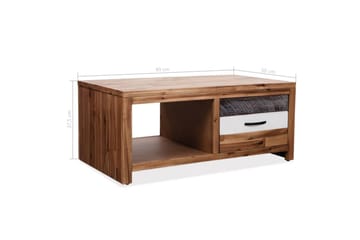 Sohvapöytä kiinteä akaasiapuu 90x50x37,5 cm - Ruskea - Huonekalut - Pöytä & ruokailuryhmä - Sohvapöytä