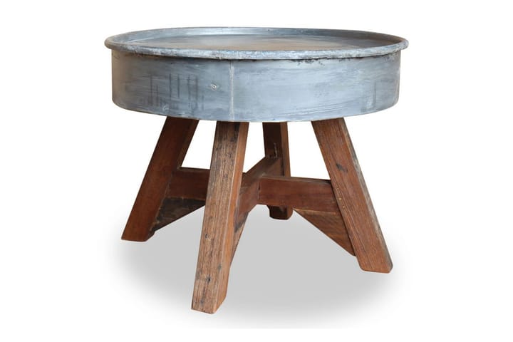 Sohvapöytä kiinteä kierrätetty puu 60x45 cm hopea - Harmaa - Sohvapöytä