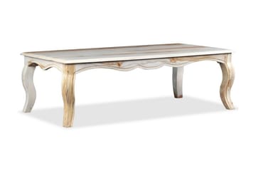 Sohvapöytä kiinteä seesampuu 110x60x35 cm - Valkoinen - Huonekalut - Pöytä & ruokailuryhmä - Sohvapöytä