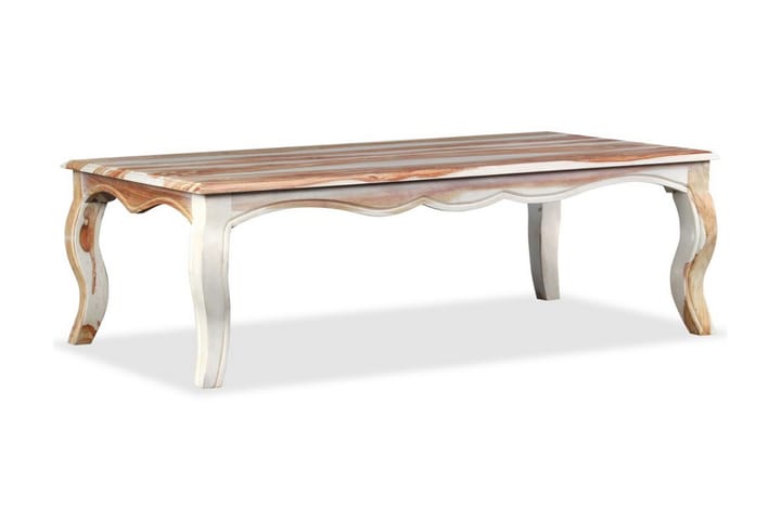 Sohvapöytä kiinteä seesampuu 110x60x35 cm - Valkoinen - Sohvapöytä