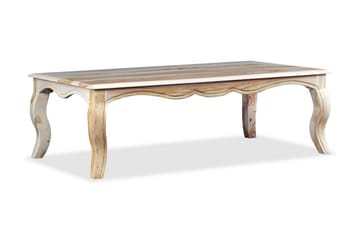 Sohvapöytä kiinteä seesampuu 110x60x35 cm - Valkoinen - Huonekalut - Pöytä & ruokailuryhmä - Sohvapöytä