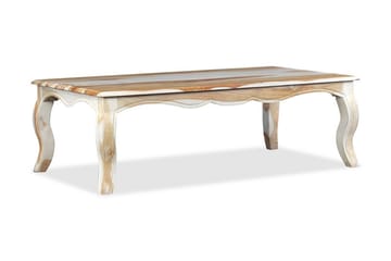 Sohvapöytä kiinteä seesampuu 110x60x35 cm - Valkoinen - Huonekalut - Pöytä & ruokailuryhmä - Sohvapöytä