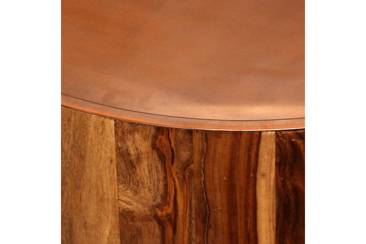 Sohvapöytä kiinteä seesampuu ja teräs 68 cm - Ruskea - Sohvapöytä