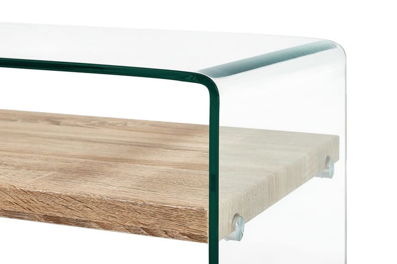 Sohvapöytä kirkas 98x45x31 cm karkaistu lasi - Läpinäkyvä - Huonekalut - Pöytä & ruokailuryhmä - Sohvapöytä