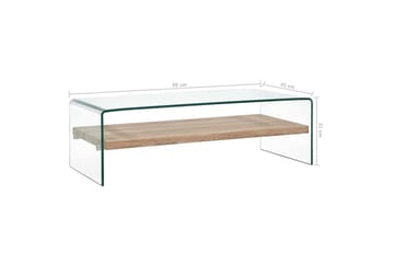 Sohvapöytä kirkas 98x45x31 cm karkaistu lasi - Läpinäkyvä - Huonekalut - Pöytä & ruokailuryhmä - Sohvapöytä