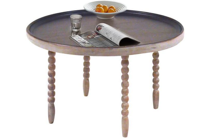 Sohvapöytä Knoxville 90 cm Pyöreä - Tummanruskea/Metalli - Huonekalut - Pöytä & ruokailuryhmä - Sohvapöytä