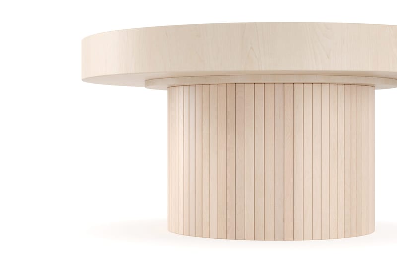 Sohvapöytä Kopparbo 90 cm Pyöreä - Vaalea valkolakattu tammi - Huonekalut - Pöytä & ruokailuryhmä - Sohvapöytä