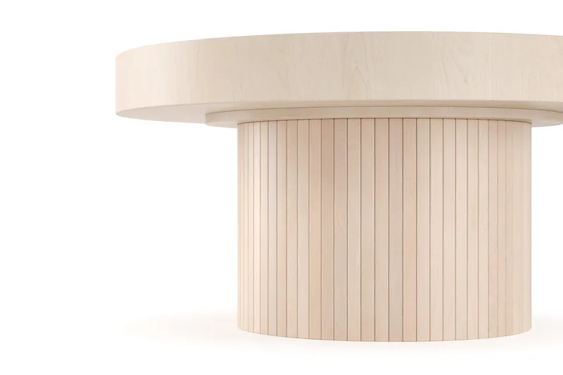 Sohvapöytä Kopparbo 90 cm Pyöreä - Vaalea valkolakattu tammi - Huonekalut - Pöytä & ruokailuryhmä - Sohvapöytä