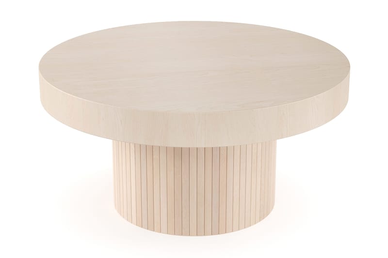 Sohvapöytä Kopparbo 90 cm Pyöreä - Vaalea valkolakattu tammi - Huonekalut - Pöytä & ruokailuryhmä - Sohvapöytä