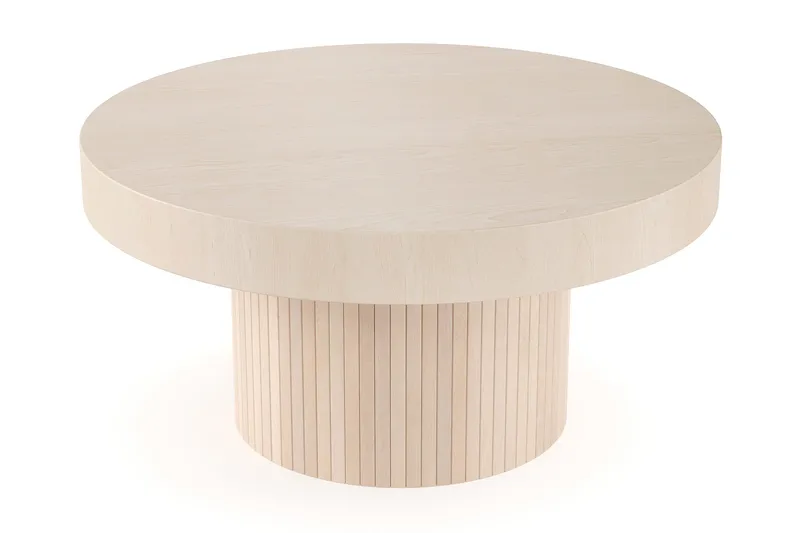 Sohvapöytä Kopparbo 90 cm Pyöreä - Vaalea valkolakattu tammi - Huonekalut - Pöytä & ruokailuryhmä - Sohvapöytä