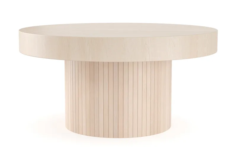 Sohvapöytä Kopparbo 90 cm Pyöreä, Vaalea valkolakattu tammi