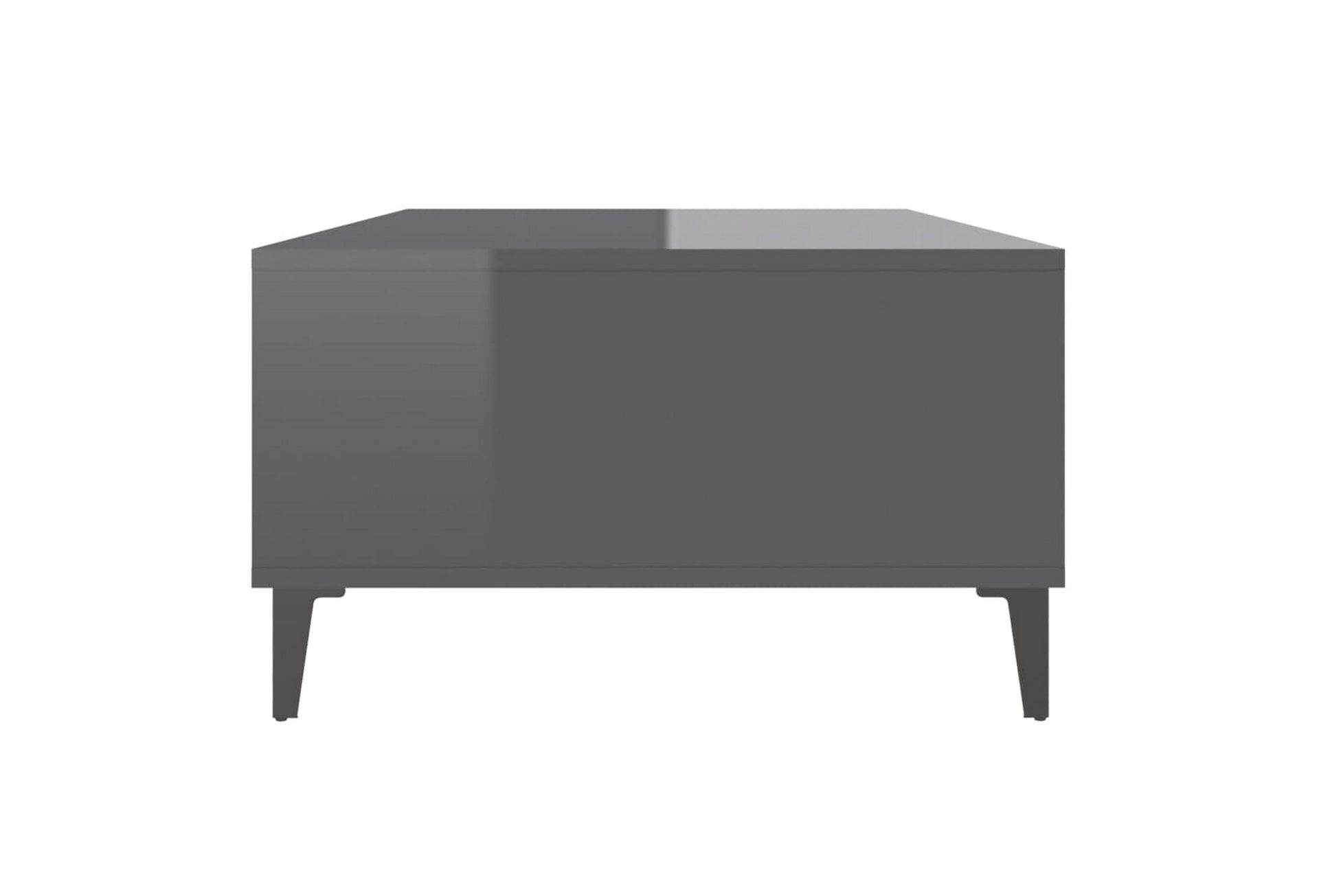 Sohvapöytä korkeakiilto harmaa 103,5x60x35 cm lastulevy - Harmaa - Huonekalut - Pöytä & ruokailuryhmä - Sohvapöytä