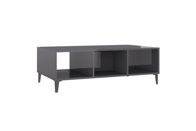 Sohvapöytä korkeakiilto harmaa 103,5x60x35 cm lastulevy - Harmaa - Huonekalut - Pöytä & ruokailuryhmä - Sohvapöytä