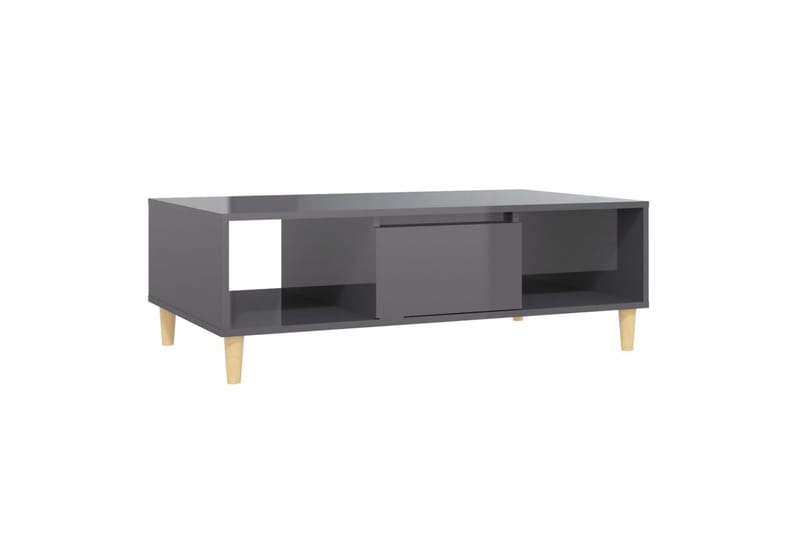 Sohvapöytä korkeakiilto harmaa 103,5x60x35 cm lastulevy - Huonekalut - Pöytä & ruokailuryhmä - Sohvapöytä