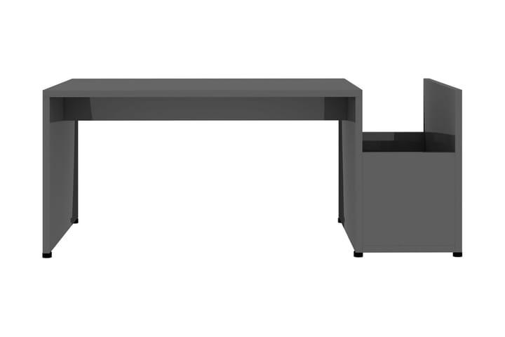Sohvapöytä korkeakiilto harmaa 90x45x35 cm lastulevy - Harmaa - Sohvapöytä