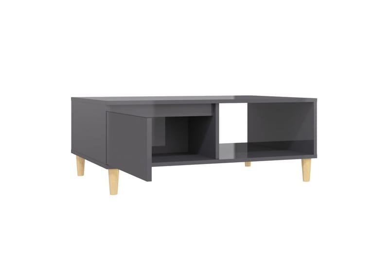 Sohvapöytä korkeakiilto harmaa 90x60x35 cm lastulevy - Harmaa - Huonekalut - Pöytä & ruokailuryhmä - Sohvapöytä