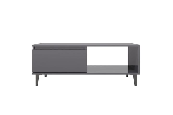 Sohvapöytä korkeakiilto harmaa 90x60x35 cm lastulevy - Harmaa - Sohvapöytä