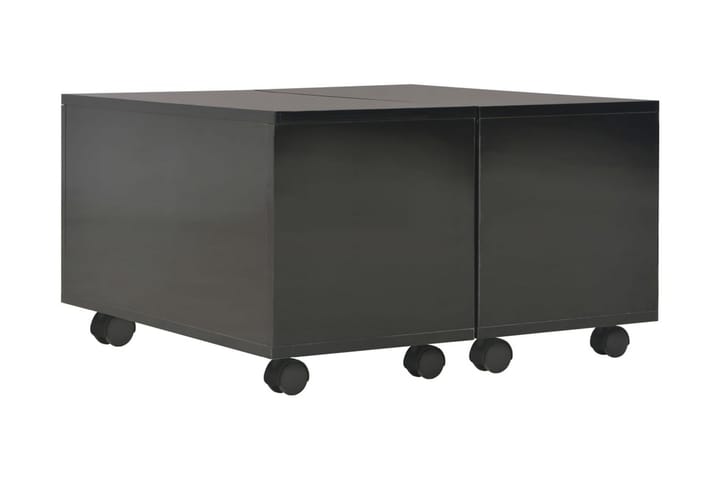 Sohvapöytä korkeakiilto musta 60x60x35 cm lastulevy - Musta - Sohvapöytä