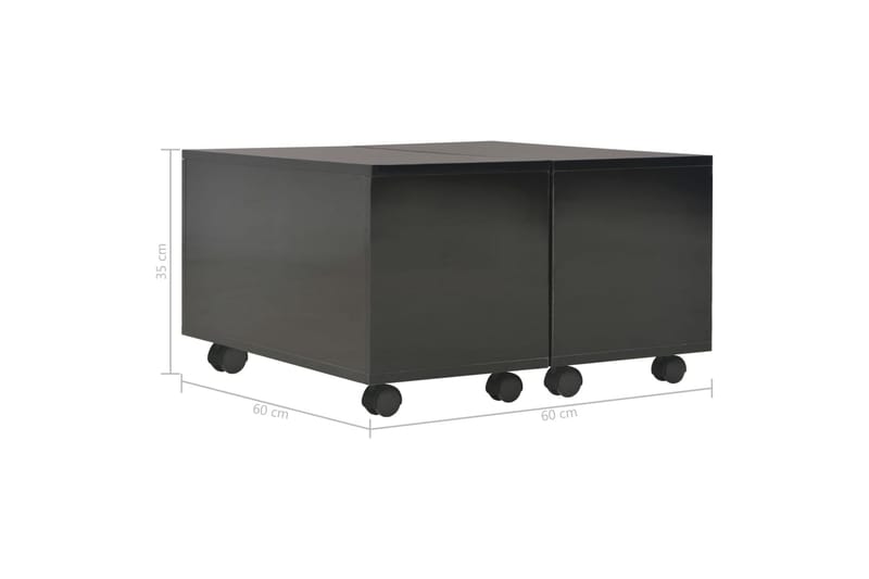 Sohvapöytä korkeakiilto musta 60x60x35 cm lastulevy - Musta - Huonekalut - Pöytä & ruokailuryhmä - Sohvapöytä
