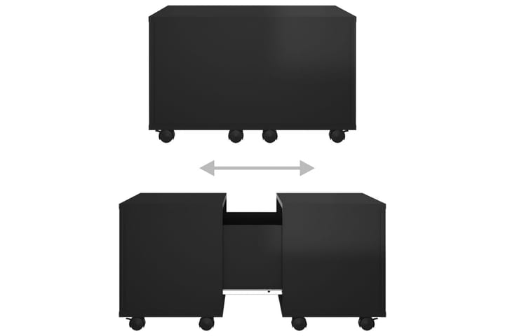 Sohvapöytä korkeakiilto musta 60x60x38 cm lastulevy - Sohvapöytä