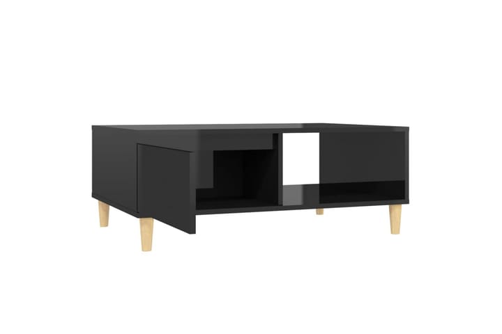 Sohvapöytä korkeakiilto musta 90x60x35 cm lastulevy - Musta - Sohvapöytä