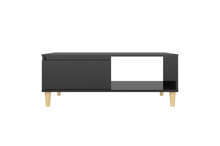 Sohvapöytä korkeakiilto musta 90x60x35 cm lastulevy - Musta - Sohvapöytä