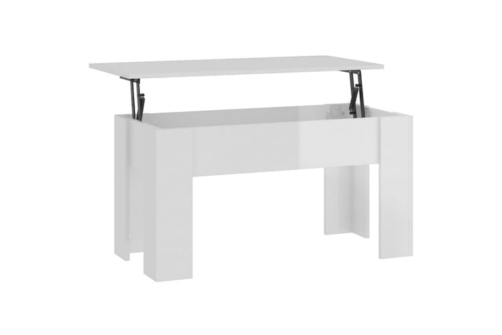 Sohvapöytä korkeakiilto valkoinen 101x49x52 cm tekninen puu - Valkoinen - Sohvapöytä