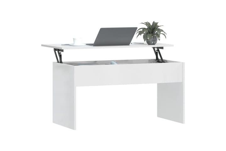 Sohvapöytä korkeakiilto valkoinen 102x50,5x52,5 cm tekninen - Valkoinen - Sohvapöytä