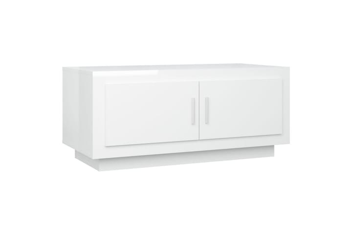 Sohvapöytä korkeakiilto valkoinen 102x50x45 cm tekninen puu - Valkoinen - Sohvapöytä