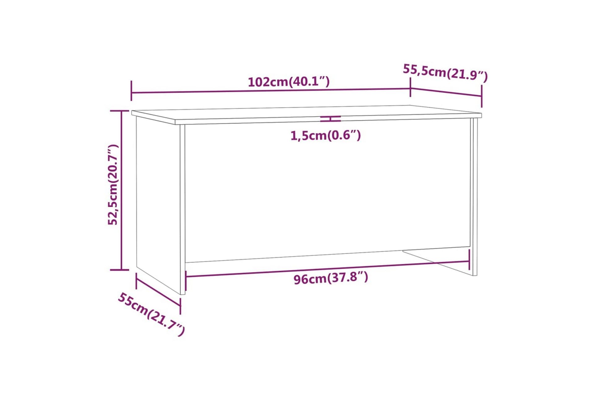 Sohvapöytä korkeakiilto valkoinen 102x55,5x52,5 cm tekninen - Valkoinen - Huonekalut - Pöytä & ruokailuryhmä - Sohvapöytä