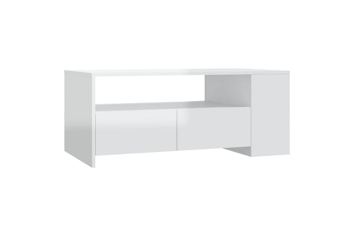 Sohvapöytä korkeakiilto valkoinen 102x55x42 cm tekninen puu - Valkoinen - Sohvap öytä