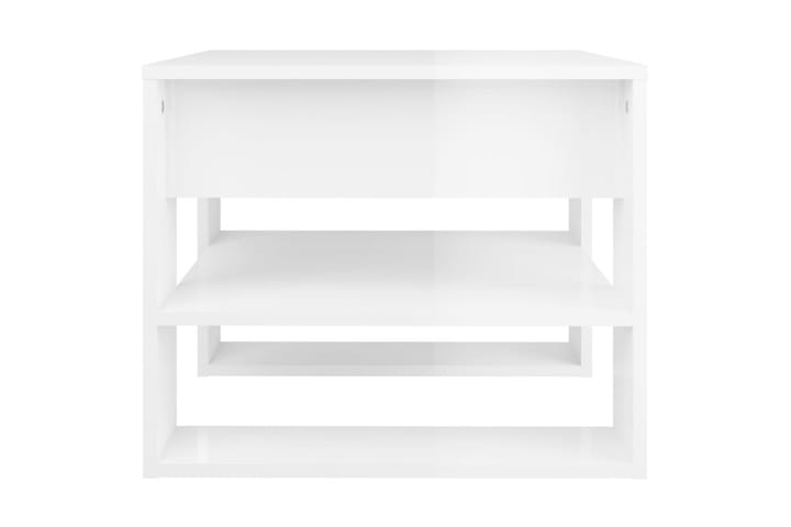 Sohvapöytä korkeakiilto valkoinen 55,5x55x45 cm tekninen puu - Valkoinen - Sohvapöytä