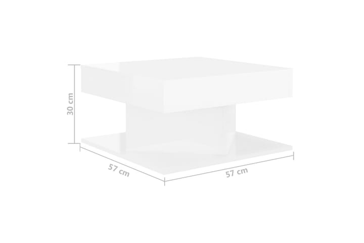 Sohvapöytä korkeakiilto valkoinen 57x57x30 cm lastulevy - Valkoinen - Sohvapöytä