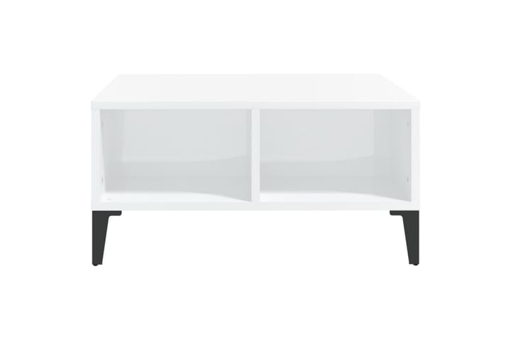 Sohvapöytä korkeakiilto valkoinen 60x60x30 cm lastulevy - Sohvapöytä