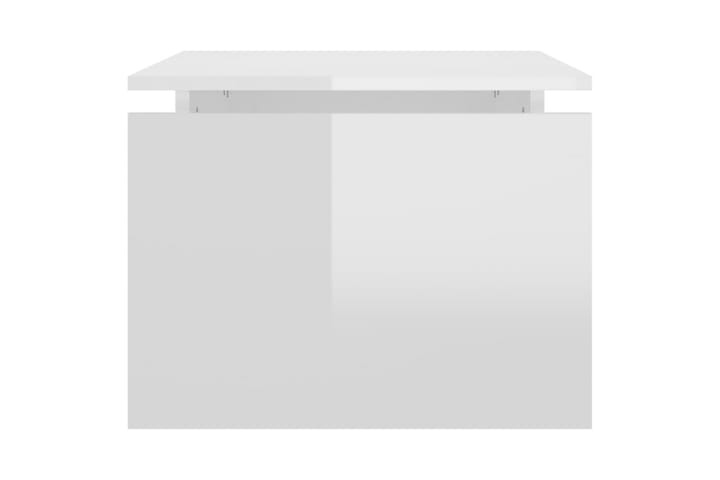 Sohvapöytä korkeakiilto valkoinen 68x50x38 cm lastulevy - Valkoinen - Sohvapöytä