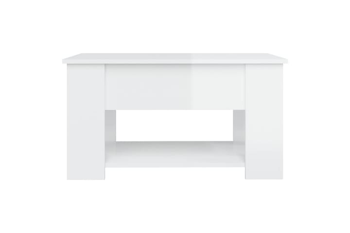 Sohvapöytä korkeakiilto valkoinen 79x49x41 cm tekninen puu - Valkoinen - Sohvapöytä