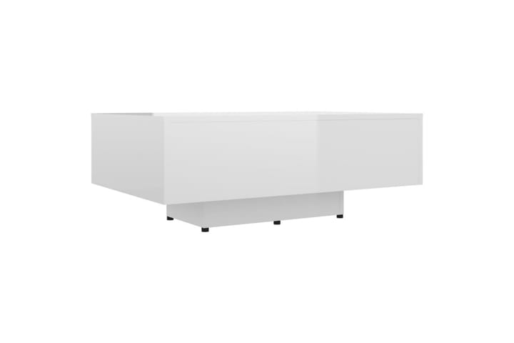 Sohvapöytä korkeakiilto valkoinen 85x55x31 cm lastulevy - Sohvapöytä