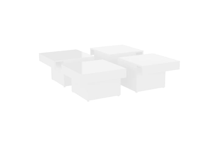 Sohvapöytä korkeakiilto valkoinen 90x90x28 cm lastulevy - Sohvapöytä