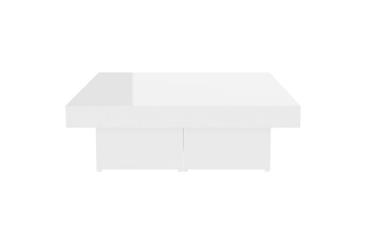 Sohvapöytä korkeakiilto valkoinen 90x90x28 cm lastulevy - Sohvapöytä