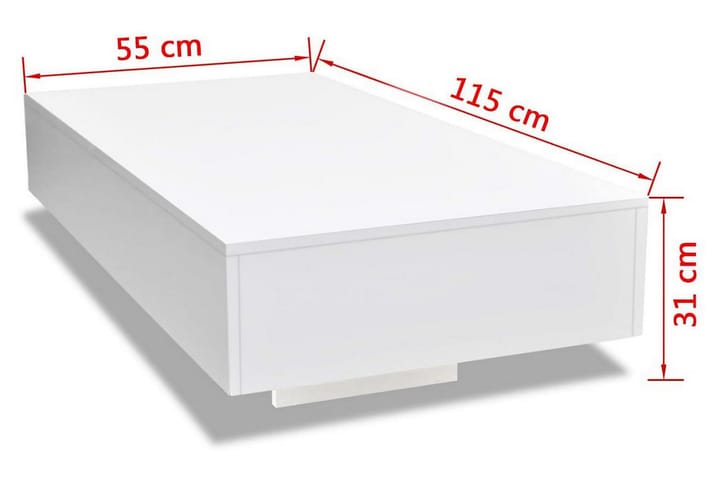 Sohvapöytä korkeakiilto Valkoinen - Valkoinen - Sohvapöytä